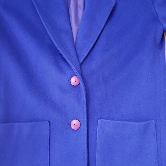 Braefair Vintage Royal Blue 💯% Pure Wool Coat Sz 9/10 ILGWU - Picture 7 of 14